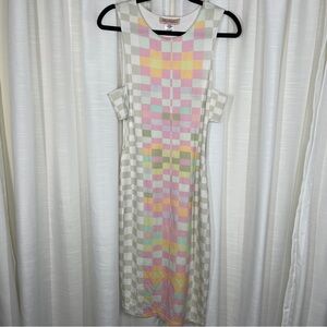 Mara Hoffman checkered side cut out dress